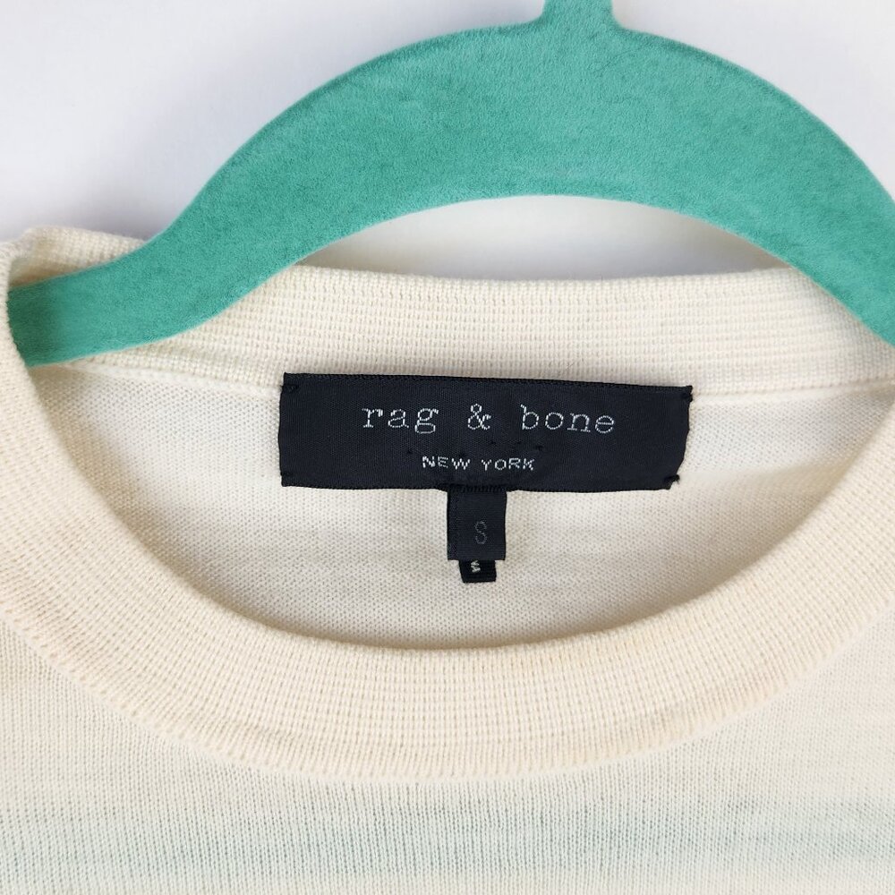 Rag & Bone Wool Blend Colorblock Mixed Media Knit Crewneck Sweater sz S - Picture 8 of 10